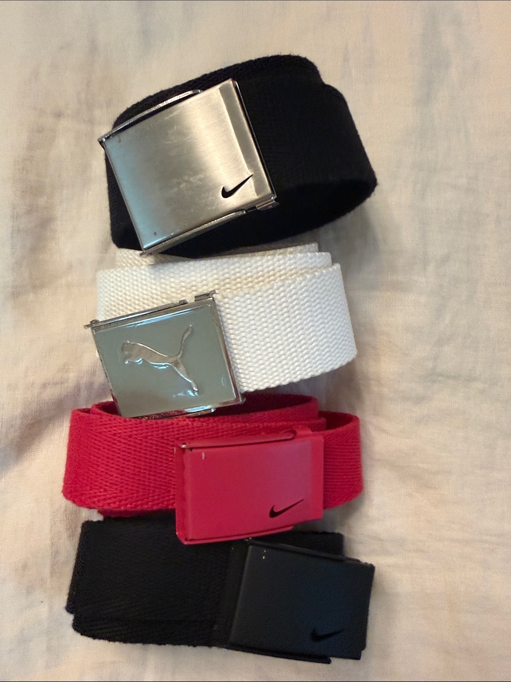 Nike Canvas golf Belts in Black, White, Red